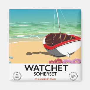 Watchet Somerset Vintages Zugplakat Magnet