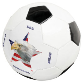 Watchful Bald Eagle, The American Flag, Star Fußball