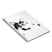 Watchful Cat Portrait Notebook Notizblock (Rechte Seite)