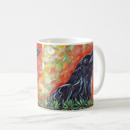 Watchful Crow Painting Kaffeetasse (VorderseiteRechts)
