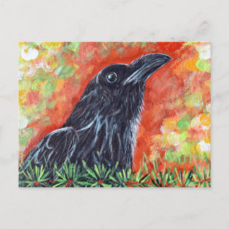Watchful Crow Painting Postkarte