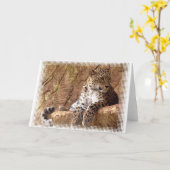 Watchful-Leopard-Grußkarte Karte (Gelbe Blume)