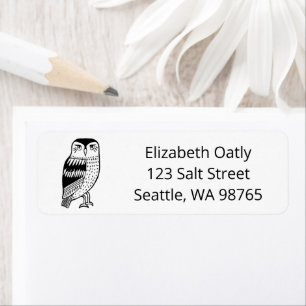 Watchful Owl Line Zeichne CUSTOM Mailadresse