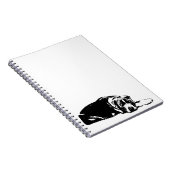 Watchful Pitbull Mix Monochrome Art Notebook Notizblock (Rechte Seite)