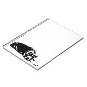 Watchful Pitbull Mix Monochrome Art Notebook Notizblock (Linke Seite)