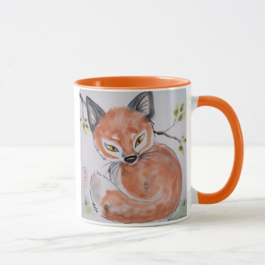 Watchful Red Fox, Oriental Design Tasse von Tuzi (Rechts)