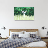 Watchful Whitetail Deer (Sommer) Canvas Print Leinwanddruck (Insitu (Schlafzimmer))