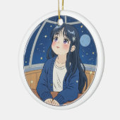 Watching the stars at the planetarium keramik ornament (Links)