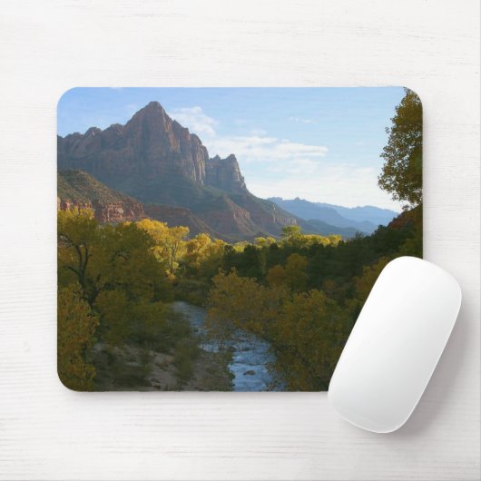 Watchman Peak, Jungfrau River Zion National Park Mousepad (Mit Mouse)