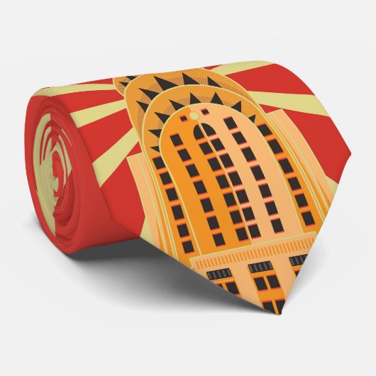 Watchtower Retro Gebäude Necktie Design Krawatte (Gerollt)