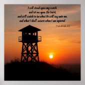 Watchtower Sunset Scripture Poster (Vorne)