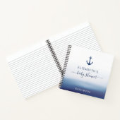 Watecolor Blue Anker Babydusche Gästebuch Notizblock (Innenseite)