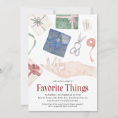Watecolor Favorite Things Gift Exchange Holiday Einladung (Vorderseite)
