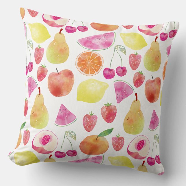 Watecolor Fruit Art Kissen (Watercolor fruit pattern throw pillow)
