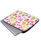 Watecolor Fruit Monogram Laptopschutzhülle (Vorne Knopf)