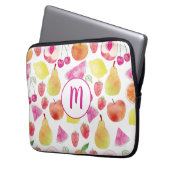 Watecolor Fruit Monogram Laptopschutzhülle (Vorderseite Links)