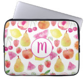Watecolor Fruit Monogram Laptopschutzhülle (Vorderseite)