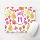 Watecolor Fruit Monogram Mousepad (Mit Mouse)
