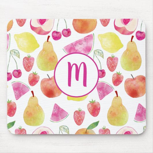 Watecolor Fruit Monogram Mousepad (Vorne)