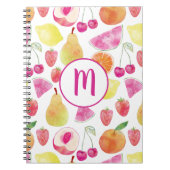 Watecolor Fruit Monogram Notizblock (Vorderseite)