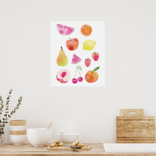 Watecolor Fruit Painting Poster (Küche)