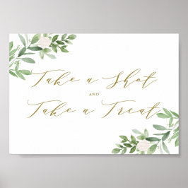 Watecolor Greenery Schuss und Leckerei nehmen Poster