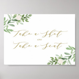 Watecolor Greenery Schuss und nimm Platz Poster