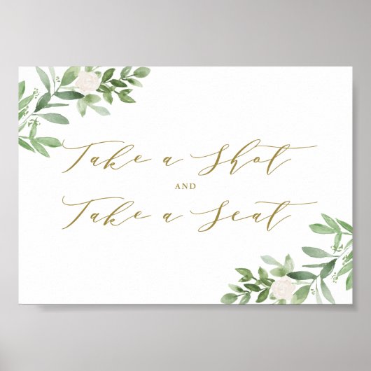 Watecolor Greenery Schuss und nimm Platz Poster (Vorne)