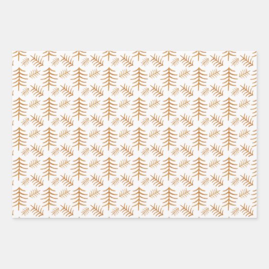 Watecolor Moderne Weihnachtsbäume Geschenkpapier Set (Vorderseite)