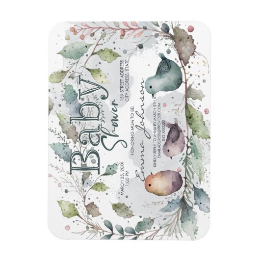 Watecolor Nature Baby Dusche Magnet (Vertikal)