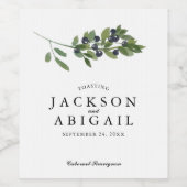 Watecolor Olive Branch Hochzeit Weinetikett (Einzelnes Label)