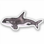 Watecolor Orca Whale Aufkleber (Vorderseite)