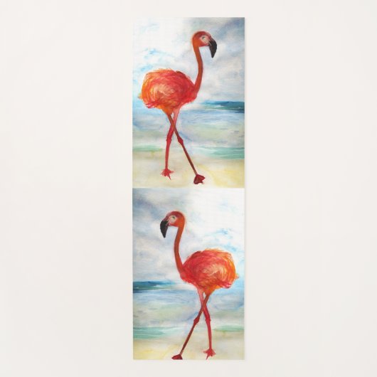 Watecrolor Flamingo Birds Yoga Mat Yogamatte (Vorderseite)