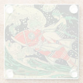 "Water" Art Deco von Jose Carlos Glasuntersetzer (Rückseite)