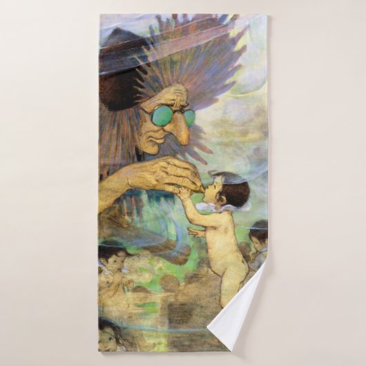 Water Baby and Fairy, Jessie Willcox Smith Badehandtuch (Badehandtuch)