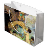 Water Baby and Fairy, Jessie Willcox Smith Große Geschenktüte (Rückseite Schrägansicht)