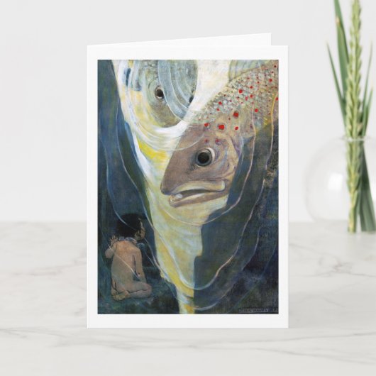 Water Baby and Fish, Jessie Willcox Smith Karte (Vorderseite)