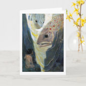 Water Baby and Fish, Jessie Willcox Smith Karte (Gelbe Blume)