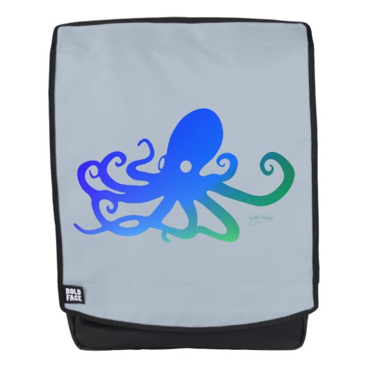 Water Baby - Blue Octopus Backpack Rucksack (Vorderseite)