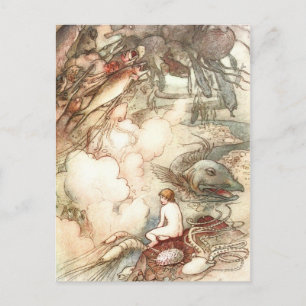 Water Baby und Sea-Serpent Postkarte