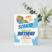 Water Balloon Pool Party Kinder Sommer Geburtstag Postkarte (Stehend Vorderseite)