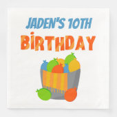 Water Balloon Pool Party Kinder Sommer Geburtstag Serviette (Vorderseite)