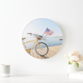 Water | Bicycle By the Lake Große Wanduhr (Zuhause)