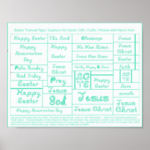 Water Blue Fabric Schriftart Ostermarken Beschrift Poster