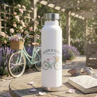 Water Bottle Bloom & Glow Vintage Bicycle Spring f Trinkflasche