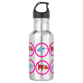 Water Bottle - Circles with Whale and Dog Edelstahlflasche (Vorderseite)