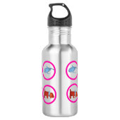 Water Bottle - Circles with Whale and Dog Edelstahlflasche (Rückseite)