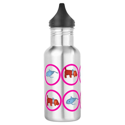 Water Bottle - Circles with Whale and Dog Edelstahlflasche (Links)