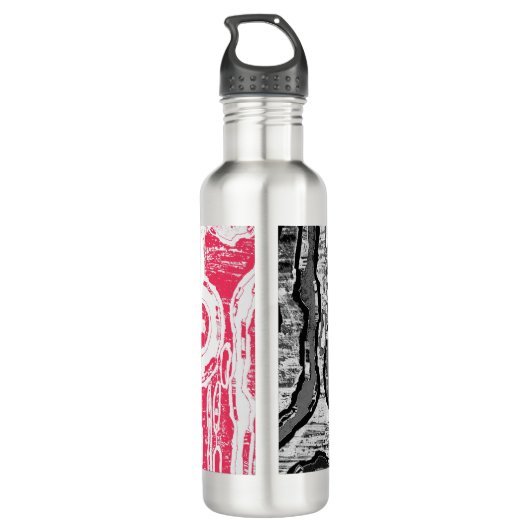 Water Bottle – Friction Lands Abstract Design Edelstahlflasche (Rückseite)