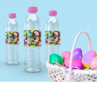 Water Bottle Labels Easter Jelly Bean Garden Party Wasserflaschenetikett
